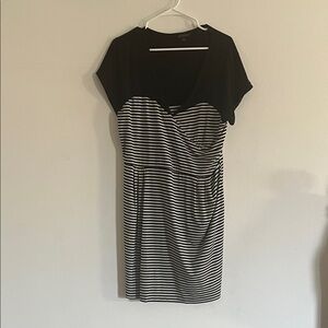 Banana Republic Black and White Striped Mini Dress